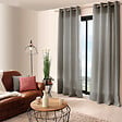 C MA DECO - Rideau 8 œillets polyester - Gris clair - 140x240cm - vignette