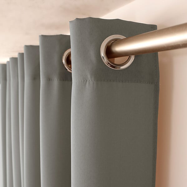 C MA DECO - Rideau 8 œillets polyester - Gris clair - 140x240cm - large