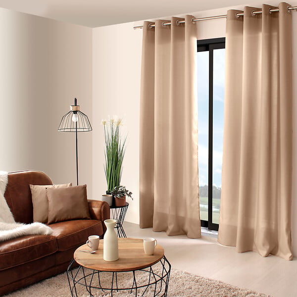 C MA DECO - Rideau 8 oeillets 140x240cm naturel - large