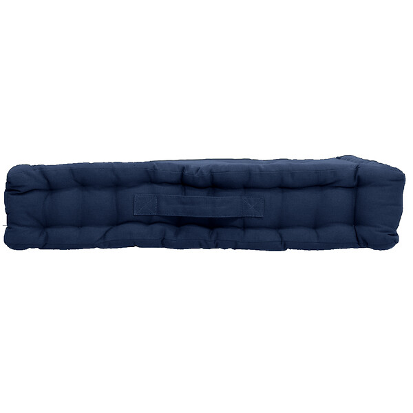 C MA DECO - Coussin de sol en coton 50x50x10cm bleu marine - large