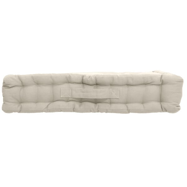 C MA DECO - Coussin de sol avec poignée coton 50x50x10cm écru - large