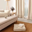 C MA DECO - Coussin de sol avec poignée coton 50x50x10cm écru - vignette