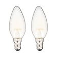 XANLITE - Lot de 2 ampoules Filament LED flamme opaques, culot E14, puissance équivalente 60W, flux 806 lm, lumière blanc neutre 4000 K, verre dépoli, usage intérieur - vignette