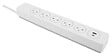 OTIO - Bloc multiprise parafoudre Mantea 5P+2USB - Blanc - 3680W - vignette