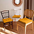 C MA DECO - Galette de chaise avec  nouettes 40x40x2cm moutarde - vignette