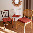 C MA DECO - Galette de chaise en coton Panama - Terre cuite - 40x40x2cm - vignette