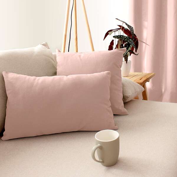 C MA DECO - Coussin déhoussable 40x40cm coloris vieux rose - large