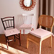 C MA DECO - Galette de chaise avec nouettes 40x40x2cm vieux rose - vignette