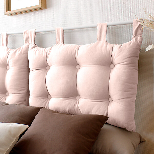 C MA DECO - Tête de lit à pattes boutonnées 70x45cm - Vieux rose - large