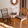 C MA DECO - Galette de chaise plate avec nouettes 40x40x2cm vison - vignette