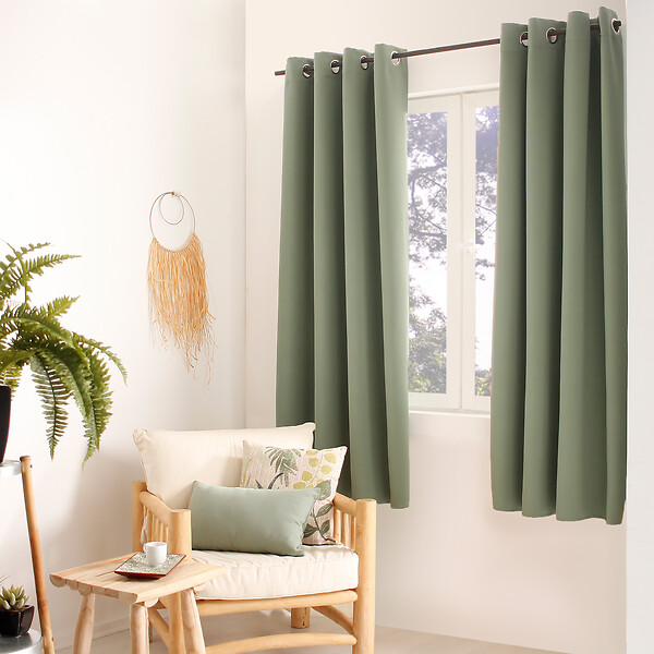 C MA DECO - Rideau occultant 8 œillets 140x180cm - Argile - large