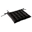 C MA DECO - Galette de chaise avec nouettes - Piquée 16 points - Noir - 38x38cm - vignette