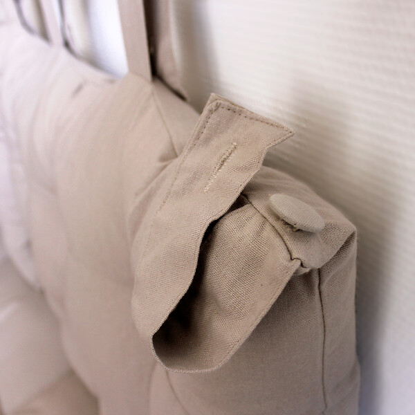 C MA DECO - Tête de lit en coton à pattes boutonnées - Naturel - 70x45cm - large