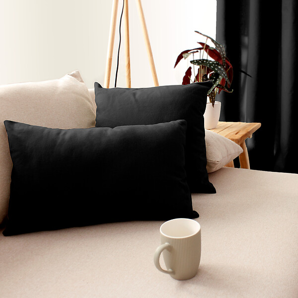 C MA DECO - Coussin déhoussable noir - 40x40cm - large
