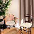 C MA DECO - Galette de chaise avec rabats et nouettes 40x40x2cm écru - vignette