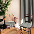C MA DECO - Galette de chaise avec rabats et nouettes - Gris - 40x40x2cm - vignette