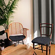 C MA DECO - Galette de chaise avec rabats - Gris foncé - 40x40x2cm - vignette