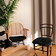 C MA DECO - Galette de chaise avec rabats et nouettes - Noir - 40x40x2cm - vignette