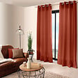 C MA DECO - Rideau 100% Polyester - Œillets - Terre cuite - 140x240cm - vignette
