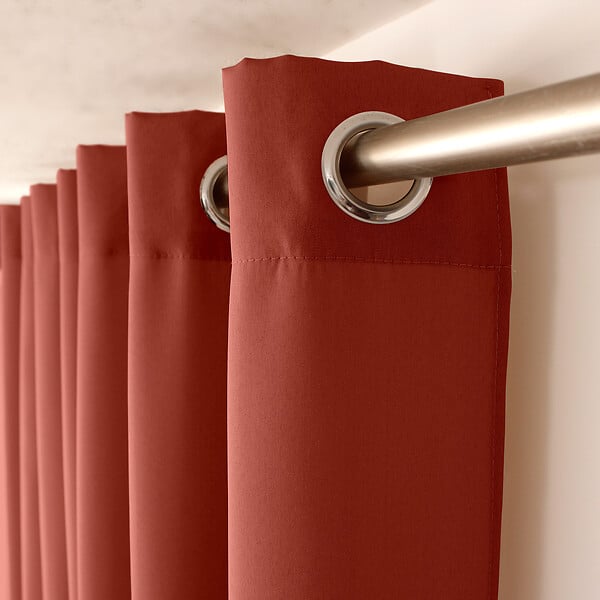 C MA DECO - Rideau 100% Polyester - Œillets - Terre cuite - 140x240cm - large
