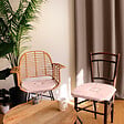 C MA DECO - Galette de chaise avec nouettes - Vieux rose - 40x40x2cm - vignette