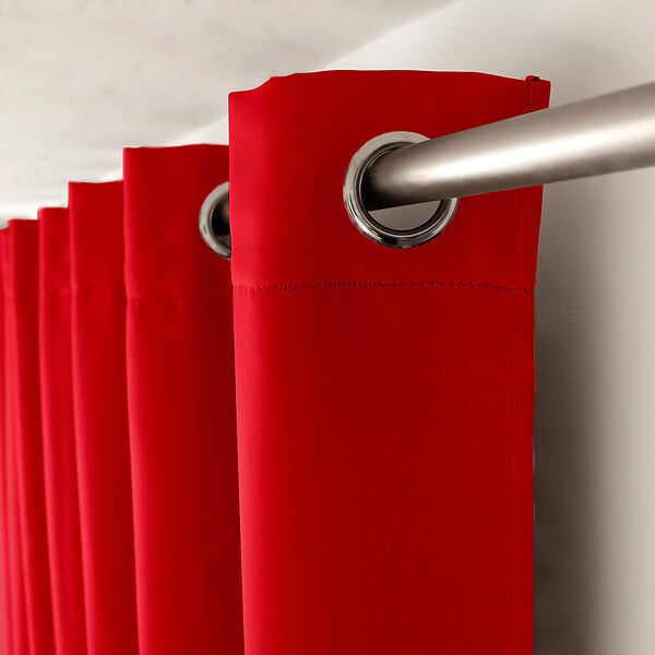 C MA DECO - Rideau occultant 8 oeillets 140x240cm rouge - large