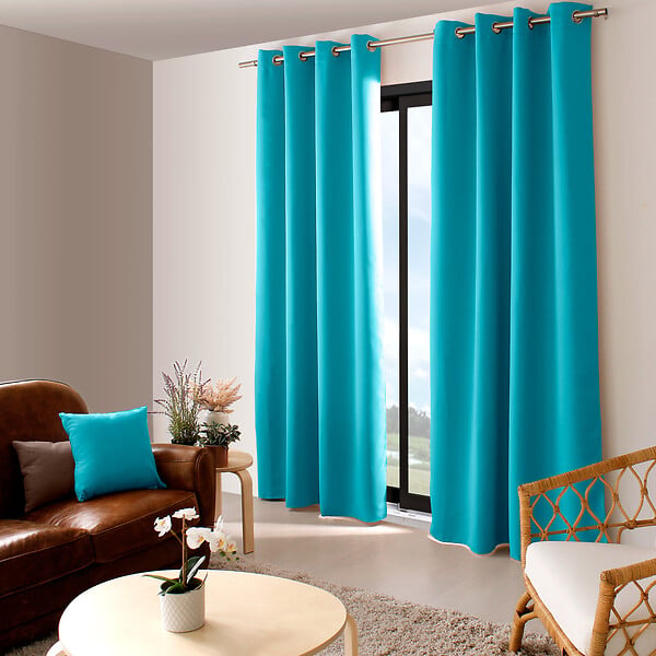 C MA DECO - Rideau occultant 8 oeillets 140x240cm turquoise - large