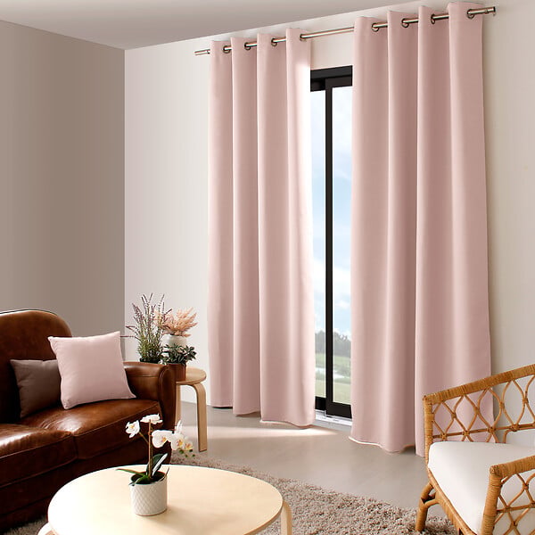 C MA DECO - Rideau occultant 8 oeillets 140x240cm vieux rose - large