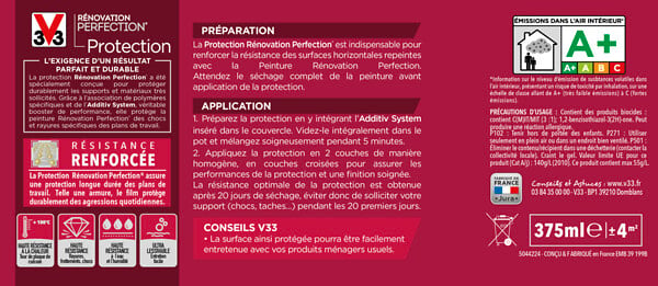 V33 PEINTURE - Protection plan de travail incolore satin 0.375L - large