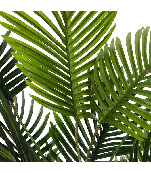 ATMOSPHERA - Plante artificielle Palmier dans un pot en céramique pied en bois H 72 cm - large