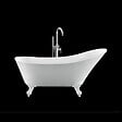 ROGIER & MOTHES - Baignoire sur pieds rétro BALMAIN Blanche 161 cm Pieds d'Aigle Blancs - vignette