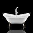 ROGIER & MOTHES - Baignoire sur pieds rétro DARLINGTON Blanche 175 cm Pieds de Lion Bronze jaune vieilli - vignette