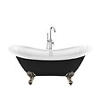 ROGIER & MOTHES - Baignoire sur pieds rétro DARLINGTON Noire 175 cm Pieds d'Aigle Bronze jaune vieilli - vignette