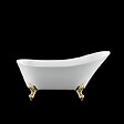 ROGIER & MOTHES - Baignoire sur pieds rétro BALMAIN Blanche 161 cm Pieds d'Aigle Dorés - vignette