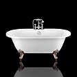 ROGIER & MOTHES - Baignoire sur pieds rétro CHELSEA Blanche 170 cm Pieds d'Aigle Cuivre rouge vieilli - vignette
