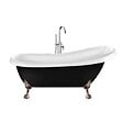 ROGIER & MOTHES - Baignoire sur pieds rétro RICHMOND Noire 171 cm Pieds de Lion Cuivre rouge vieilli - vignette