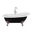 ROGIER & MOTHES - Baignoire sur pieds rétro RICHMOND Noire 171 cm Pieds d'Aigle Cuivre rouge vieilli - vignette