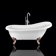 ROGIER & MOTHES - Baignoire sur pieds rétro RICHMOND Blanche 155 cm Pieds d'Aigle Cuivre rouge vieilli - vignette