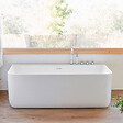 SANYCCES - Baignoire design semi-îlot rectangulaire TRENTO MURO blanche 175 cm  Robinetterie et perçage - vignette