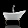 ROGIER & MOTHES - Baignoire sur pieds rétro BALMAIN Blanche 161 cm Pieds de Lion Bronze jaune vieilli - vignette