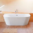 SANYCCES - Baignoire design semi-îlot ovale TORINO MURO blanche 170 cm - vignette