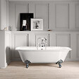 ROGIER & MOTHES - Baignoire sur pieds rétro en fonte PLYMOUTH Blanche 170 cm Pieds chromés - vignette