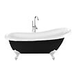 ROGIER & MOTHES - Baignoire sur pieds rétro RICHMOND Noire 171 cm Pieds d'Aigle Blancs - vignette