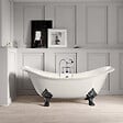 ROGIER & MOTHES - Baignoire sur pieds rétro en fonte KINGSTON Blanche 182 cm Pieds chromés - vignette
