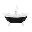ROGIER & MOTHES - Baignoire sur pieds rétro DARLINGTON Noire 175 cm Pieds de Lion Blancs - vignette