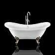 ROGIER & MOTHES - Baignoire sur pieds rétro DARLINGTON Blanche 175 cm Pieds d'Aigle Bronze jaune vieilli - vignette