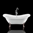 ROGIER & MOTHES - Baignoire sur pieds rétro DARLINGTON Blanche 175 cm Pieds de Lion Cuivre rouge vieilli - vignette