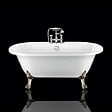 ROGIER & MOTHES - Baignoire sur pieds rétro CHELSEA Blanche 170 cm Pieds de Lion Bronze jaune vieilli - vignette