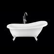 ROGIER & MOTHES - Baignoire sur pieds rétro RICHMOND Blanche 155 cm Pieds d'Aigle Blancs - vignette