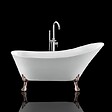 ROGIER & MOTHES - Baignoire sur pieds rétro BALMAIN Blanche 161 cm Pieds de Lion Cuivre rouge vieilli - vignette